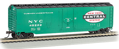 Bachmann 71070 N Scale 50' Plug Door Boxcar - Ready to Run -- New York Central (Jade Green, black, white, Large Logo)