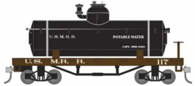 Bachmann 72105 HO Scale Old-Time Tank Car - Ready to Run -- United States Military Railroad #117 (black, Boxcar Red)