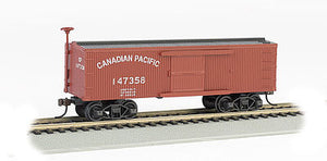 Bachmann 72303 HO Scale 34' Wood Old Time Boxcar - Ready to Run - Silver Series(R) -- Canadian Pacific #147358 (Boxcar Red)