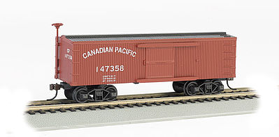 Bachmann 72303 HO Scale 34' Wood Old Time Boxcar - Ready to Run - Silver Series(R) -- Canadian Pacific #147358 (Boxcar Red)