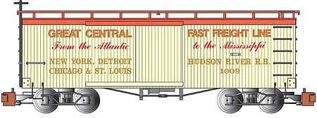Bachmann 72308 HO Scale 34' Wood Old-Time Boxcar - Ready to Run - Silver Series(R) -- New York Central & Hudson River