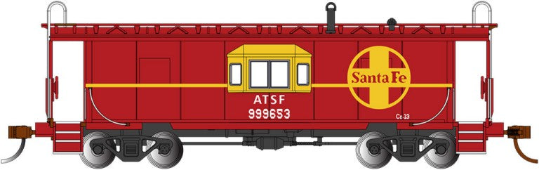 Bachmann 73206 HO Bay Window Caboose w/Roof Walk Santa Fe