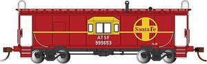 Bachmann 73206 HO Scale Steel Bay-Window Caboose - Ready to Run -- Santa Fe (red, yellow, Large Logo)