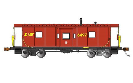 Bachmann 73209 HO Scale Steel Bay-Window Caboose - Ready to Run - Silver Series(R) -- Louisville & Nashville 6497