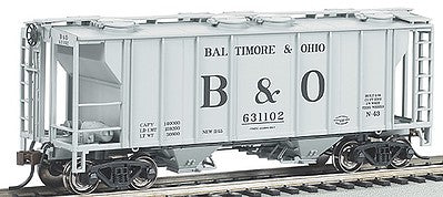 Bachmann 73503 HO Scale PS-2 2-Bay Covered Hopper - Ready to Run -- Baltimore & Ohio (gray, Large B&O)