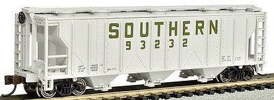 Bachmann 73851 N Scale PS-2 3-Bay Covered Hopper - Ready to Run -- Southern Railway (gray, green, Billboard Lettering)