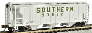 Bachmann 73851 N Scale PS-2 3-Bay Covered Hopper - Ready to Run -- Southern Railway (gray, green, Billboard Lettering)