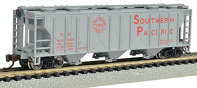 Bachmann 73853 N Scale PS-2 3-Bay Covered Hopper - Ready to Run -- Southern Pacific (gray, red; Lines Logo)
