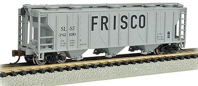 Bachmann 73855 N Scale PS-2 3-Bay Covered Hopper - Ready to Run -- St. Louis-San Francisco (gray, black; Billboard "FRISCO")