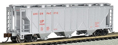 Bachmann 73857 N Scale PS-2 3-Bay Covered Hopper - Ready to Run -- Union Pacific (gray, red)