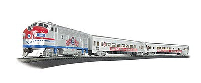 Bachmann 749 HO Scale Ringling Bros. & Barnum & Bailey Greatest Show on Earth Special - Standard DC -- EMD F7 Locomotive, 2 Passenger Cars, Track Oval, Power Pack