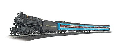 Bachmann 751 HO Scale North Pole Express - Standard DC -- 2-6-2 Steam Locomotive, 2 Passenger Cars; Track Oval, Power Pack