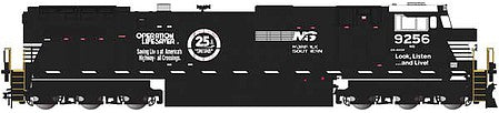 Bachmann 90903 G Scale GE Dash 9-44CW - Standard DC -- Norfolk Southern 9256 (black, white, Operation Lifesaver Logo)