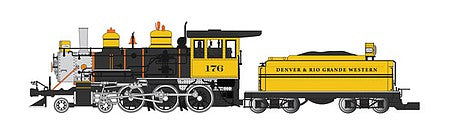 Bachmann 91803 G Scale 4-6-0 - Standard DC - Sound-Ready with Installed Speaker -- Denver & Rio Grande Western 176 (Bumblebee, yellow, black, silver)