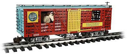 Bachmann 92719 G Scale Animated Stock Car with Horses - Ready to Run -- Ringling Bros. and Barnum & Bailey(TM)