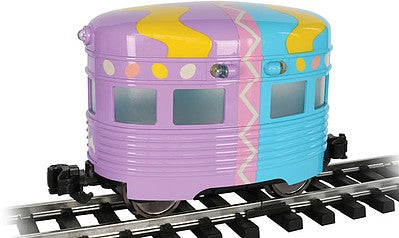 Bachmann 96277 G Scale Eggliner - Standard DC -- Easter (teal, lavender)