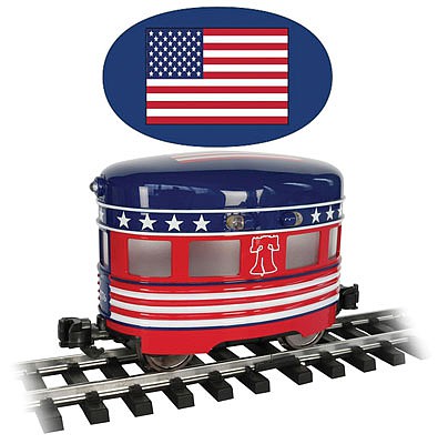 Bachmann 96278 G Scale Eggliner - Standard DC -- Independence Day (red, white, blue)