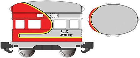 Bachmann 96284 G Scale Eggliner - Standard DC -- Santa Fe (Warbonnet; silver, red; "...All the Way" Slogan)