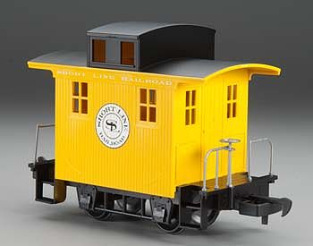 Bachmann 98087 G Scale Wood Cupola Caboose - Ready to Run - Li'l Big Haulers -- Short Line Railroad (yellow, black)