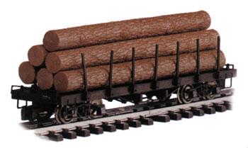 Bachmann 98470 G Scale Log Car -- Flat with Logs (Painted, Unlettered)