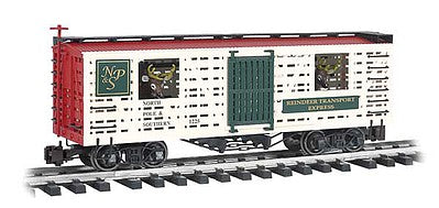 Bachmann 98704 G Scale Animated Stock Car w/Reindeer - Ready to Run -- North Pole & Southern #1225 (white, green, red)