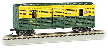 Bachmann 98705 G Scale Animated Stock Car with Horses - Ready to Run -- Chicago & North Western