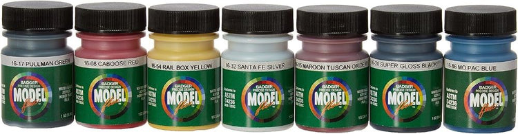 Badger 1703 Modelflex Paint Railroad Private Car Colors Set