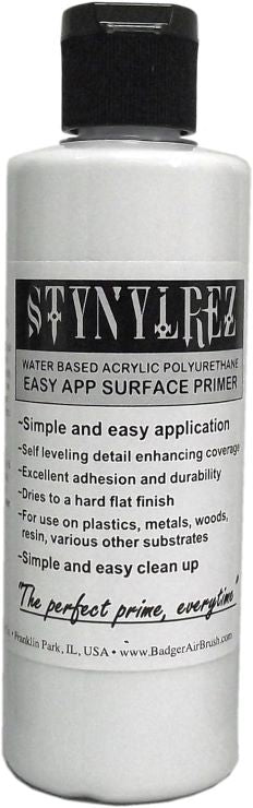 Badger 401 Stynylrez Water Based Acrylic Primer White 4oz. Bottle