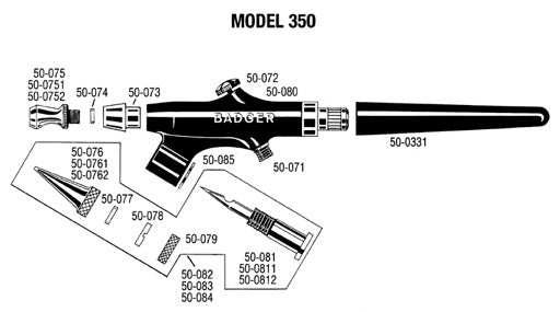Badger 50072 Plunger Head for Model 250, 260 & 350