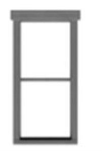 Tichy Trains 8241 HO 1/1 Dbl Hung Window w/Fancy Trim, Glazing & Shades 32"w x 67"h (12) (D)