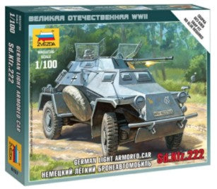 Zvezda 6157 1/100 SdKfz 222 Light Armored Car (Snap)