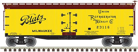 Atlas 20006319 HO Scale 40' Wood Reefer - Ready to Run -- Blatz 23116 (yellow, black)