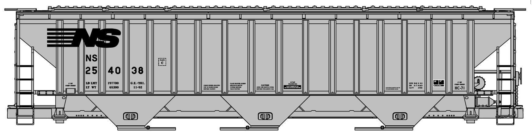 Accurail 6528 Ho 3-Bay Covd Hopper Ns