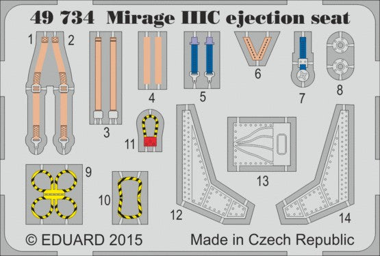 Eduard 49734 1/48 Aircraft- Mirage III C Ejection Seat for EDU (Painted)