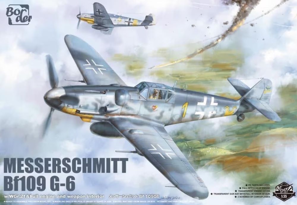 Border Models BF1 1/35 Messerschmitt Bf109G6 Fighter w/WGr21 Missile Launcher, Full Engine & Weapon Interior