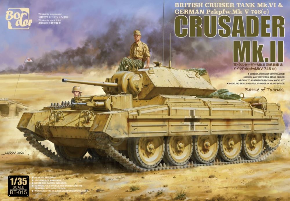 Border Models BT15 1/35 Crusader Mk II British Cruiser Mk VI Tank & German PzKpfw Mk V 746(e) Tank (2 Kits)