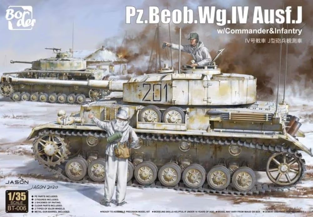 Border Models BT6 1/35 PzBeobWg IV Ausf J Tank w/Commander & Infantry