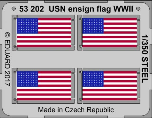 Eduard 53202 1/350 Ship- WWII USN Ensign Flags Steel (Painted)