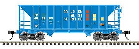 Atlas 50005385 N Scale Greenville 100-Ton 2-Bay Hopper - Ready to Run - Master(TM) -- Southern Pacific #466211 (Ex-GVSR; blue, yellow, red)