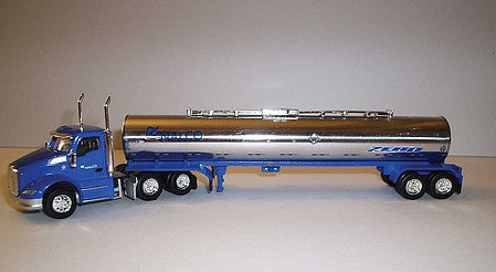 Trucks 'N Stuff TNS049 HO Scale Kenworth T680 Day-Cab Tractor with Chemical Tank Trailer - Assembled -- Nalco (blue, chrome)