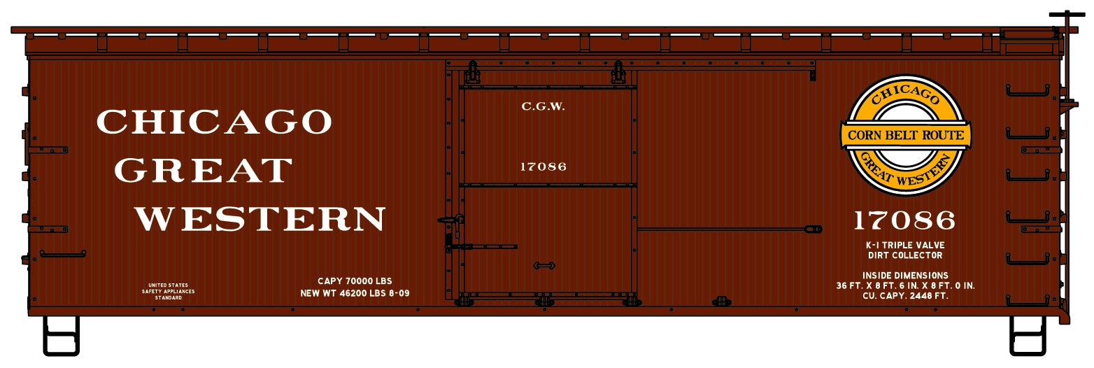 Accurail 1715 36' Double Sheath Wood Boxcar Cgw