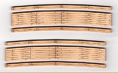 Blair Line 128 HO 2-Lane Curved 24" Radius Wood Grade Crossing (2)