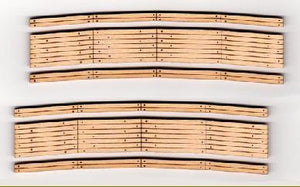 Blair Line 127 HO 2-Lane Curved 22" Radius Wood Grade Crossing (2)