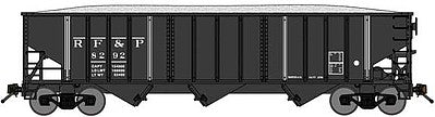 Bluford Shops 14591 N Scale 70-Ton 3-Bay 14-Panel Hopper w/Gravel Load - Ready to Run -- Richmond, Fredericksburg & Potomac (black, white)