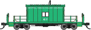 Bluford Shops 24340 N Scale Short-Roof Transfer Caboose - Ready to Run -- Central Indiana Rwy #67 (Jade Green)