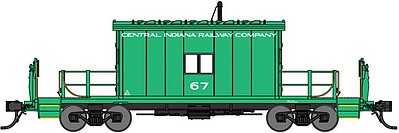 Bluford Shops 24340 N Scale Short-Roof Transfer Caboose - Ready to Run -- Central Indiana Rwy #67 (Jade Green)
