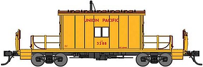 Bluford Shops 24390 N Scale Steel Transfer Caboose w/Short Roof - Ready to Run -- Union Pacific 3288 (Armour Yellow, red)