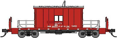 Bluford Shops 24430 N Scale Steel Transfer Caboose w/Short Roof - Ready to Run -- Burlington Northern 11471 (ex-GN, red, silver)