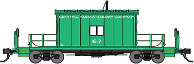 Bluford Shops 34340 HO Scale Transfer Caboose - Ready to Run -- Central Indiana Rwy #67 (Jade Green)
