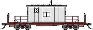 Bluford Shops 34381 HO Scale Steel Transfer Caboose w/Short Roof - Ready to Run -- Santa Fe 1005 (gray, Boxcar Red)